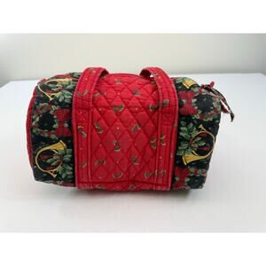 Vera Bradley Vintage Y2K / 90s Mini Barrel Bag Red Holiday (Spring 1998)